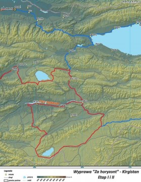 Etap I wyprawy Za Horyzont na mapach przygotowanych przez jednego z uczestników, Maćka. (Fot. z archiwum wyprawy)