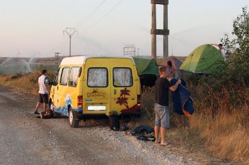 Biwak w trakcie podróży przez Hiszpanię